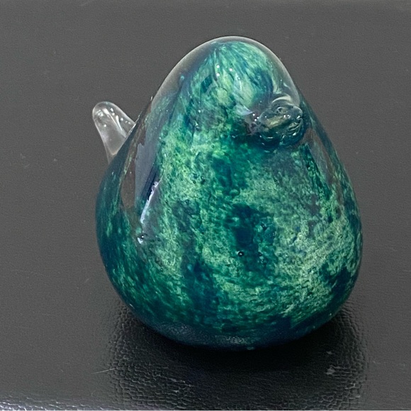 Murano Style Green Swirl Glass Bird Small Art Glass Bird Figurine - Picture 5 of 14